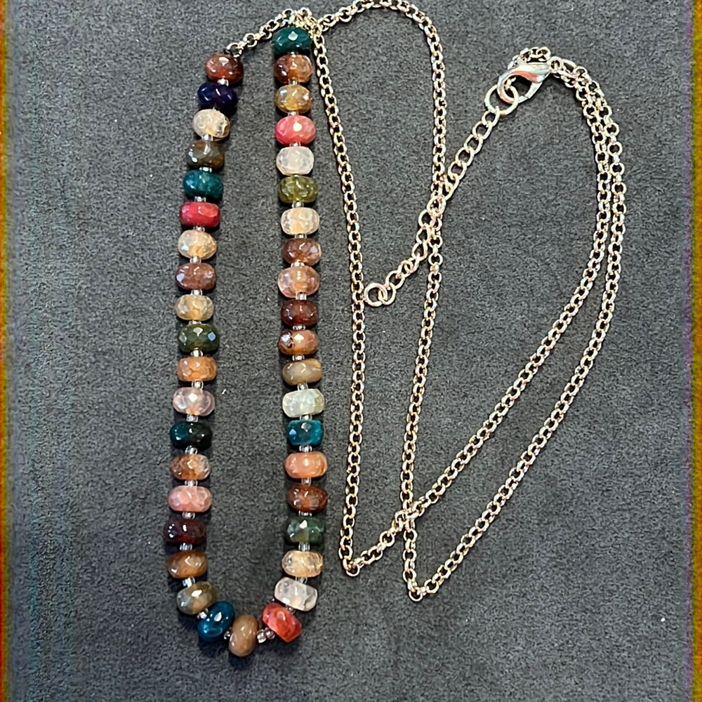 Multi color stone necklace